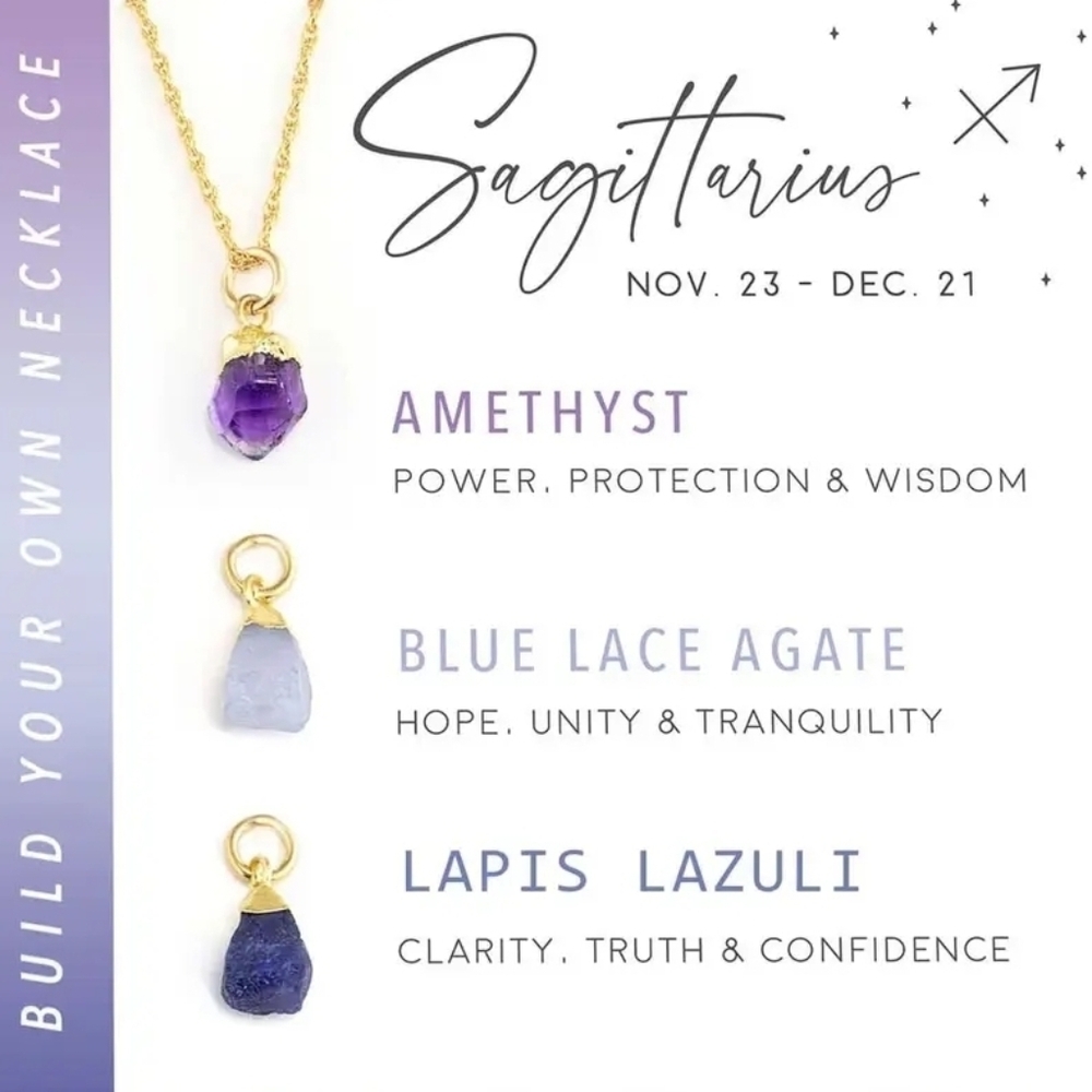 3 Crystal Sagittarius Birthstone Necklace